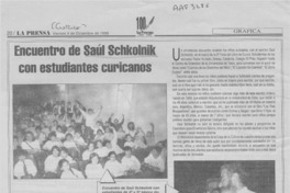 Encuentro de Saúl Schkolnik con estudiantes curicanos  [artículo].