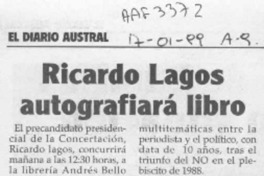 Ricardo Lagos autografiará libro  [artículo].