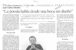 "La poesía habla desde una boca sin dueño"  [artículo] Marcelo Sánchez.