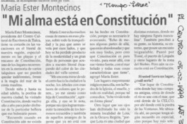 María Ester Montecinos, "Mi alma está en Constitución"  [artículo] Tomás Loyola B.