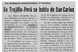 En Trujillo-Perú se habla de San Carlos