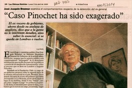 "Caso Pinochet ha sido exagerado"