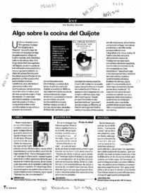 Algo sobre la cocina del Quijote  [artículo] Andrés Aguirre.