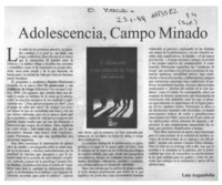 Adolescencia, campo minado  [artículo] Luis Argandoña.