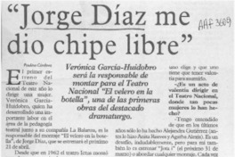 "Jorge Díaz me dio chipe libre"  [artículo] Paulina Córdova.