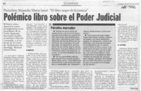 Polémico libro sobre el poder judicial  [artículo] Pedro Vega.