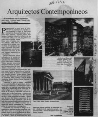 Arquitectos contemporáneos  [artículo] Luis Argandoña.