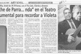 "Noche de Parra...nda" en el Teatro Monumental para recordar a Violeta