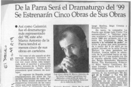 De la Parra será el dramaturgo del 99, se estrenarán cinco de sus obras  [artículo].
