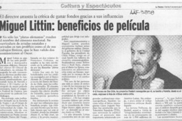 Miguel Littin, beneficios de película  [artículo].