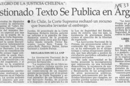 Cuestionado texto se publica en Argentina  [artículo].