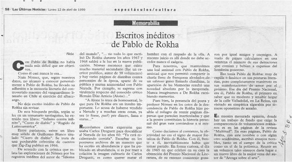 Escritos inéditos de Pablo de Rokha  [artículo] Filebo.