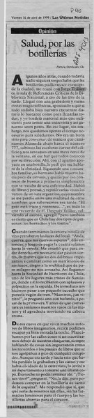 Salud, por las botillerías  [artículo] Patricio Fernández Ch.