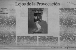Lejos de la provocación  [artículo] Mario Valdovinos.