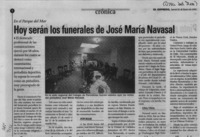 Hoy serán los funerales de José María Navasal
