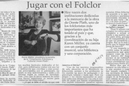 Jugar con el folclor  [artículo].