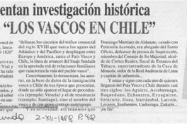 Presentan investigación histórica sobre "Los vascos en Chile"  [artículo].