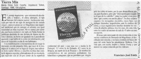 Tierra mía  [artículo] Francisco José Folch.