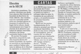 Elección en la SECH  [artículo] María Cristina Menares.