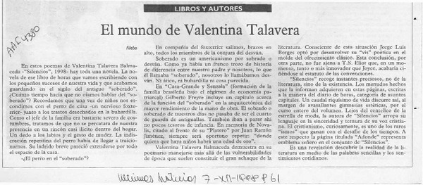 El mundo de Valentina Talavera