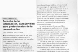 Derecho de la información  [artículo] Eliana Rozas O.