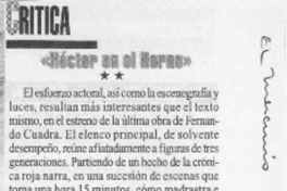 "Héctor en el horno"  [artículo] Pedro Labra.