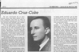 Eduardo Cruz-Coke  [artículo] Marta Cruz-Coke Madrid.