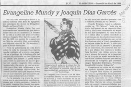 Evangeline Mundy y Joaquín Díaz Garcés  [artículo] Luis Sánchez Latorre.