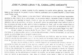 José FLores Leiva y el caballero andante  [artículo] Adriana Luz Menéndez Arnez.