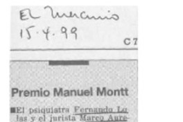 Premio Manuel Montt  [artículo].