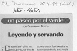 Leyendo y servando  [artículo] Guillermo Tejeda.