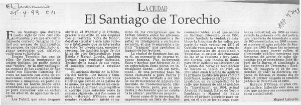El Santiago de Torechio  [artículo] Miguel Laborde.