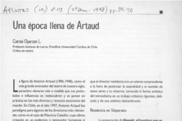 Una época llena de Artaud  [artículo] Carola Oyarzún L.