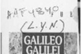 Galileo, el hombre de la torre inclinada  [artículo] L. Y. N.
