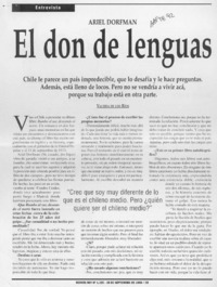 El don de lenguas  [artículo] Valeria de los Ríos.