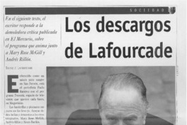 Los descargos de Lafourcade  [artículo] Enrique Lafourcade.