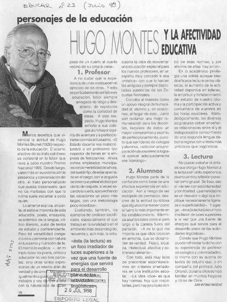 Hugo Montes  [artículo].