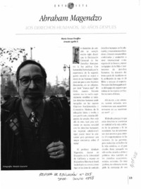 Abraham Magendzo  [artículo] María Teresa Escoffier [y] Ernesto Aguila Z.