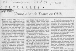 Veinte años de teatro en Chile  [artículo] Ernesto González Dávila.