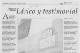 Lárico y testimonial