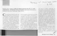 Relaciones sexuales en la adolescencia  [artículo] Rodrigo García Monge.