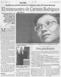 El reencuentro de Carmen Rodríguez  [artículo] E. Orellana.