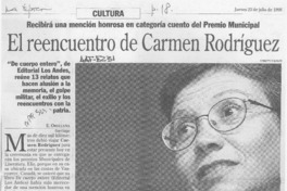 El reencuentro de Carmen Rodríguez  [artículo] E. Orellana.