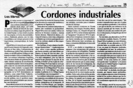 Cordones industriales  [artículo] Hernán Soto.