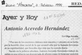 Antonio Acevedo Hernández  [artículo] Olga Arratia.