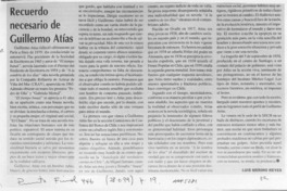 Recuerdo de Guillermo Atías  [artículo] Luis Merino Reyes.