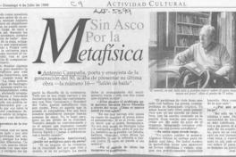 Sin asco por la metafísica  [artículo] José Miguel Izquierdo S.