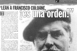 "Lean a Francisco Coloane, es una orden!"