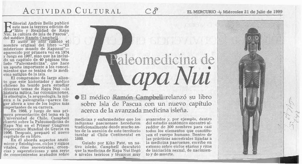 Paleomedicina de Rapa Nui  [artículo].