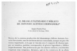 El drama legendario y bíblico de Antonio Acevedo Hernández